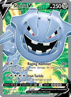 Steelix V card from Vivid Voltage, number 176/185
