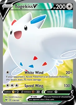 Togekiss V card from Vivid Voltage, number 178/185