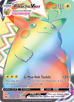Pikachu VMAX card from Vivid Voltage, number 188/185