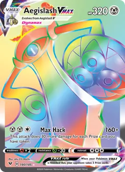 Aegislash VMAX card from Vivid Voltage, number 190/185