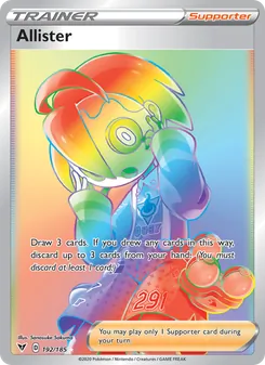Allister card from Vivid Voltage, number 192/185