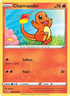Charmander card from Vivid Voltage, number 23/185
