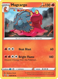 Magcargo card from Vivid Voltage, number 28/185