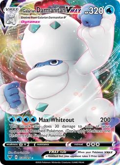 Galarian Darmanitan VMAX card from Vivid Voltage, number 37/185