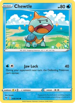 Chewtle card from Vivid Voltage, number 38/185