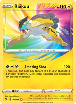 Raikou card from Vivid Voltage, number 50/185