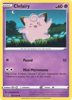 Clefairy card from Vivid Voltage, number 63/185