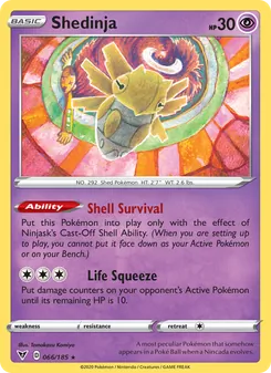 Shedinja card from Vivid Voltage, number 66/185