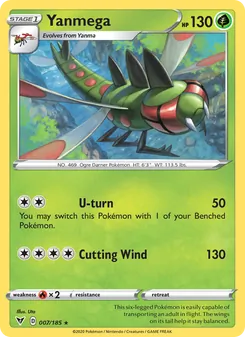Yanmega card from Vivid Voltage, number 7/185