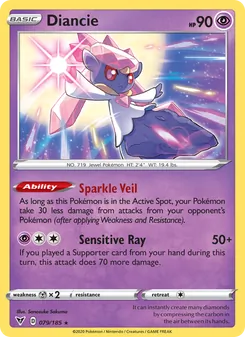 Diancie card from Vivid Voltage, number 79/185