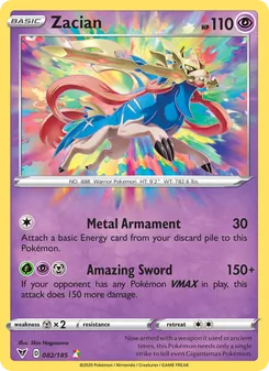 Zacian card from Vivid Voltage, number 82/185
