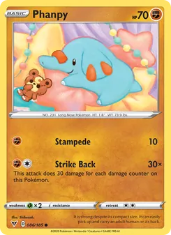 Phanpy card from Vivid Voltage, number 86/185