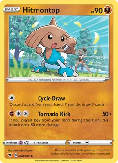 Hitmontop card from Vivid Voltage, number 88/185
