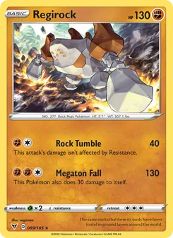 Regirock card from Vivid Voltage, number 89/185