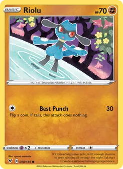 Riolu card from Vivid Voltage, number 90/185