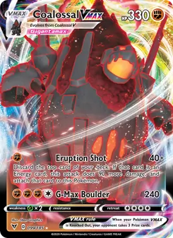 Coalossal VMAX card from Vivid Voltage, number 99/185