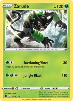 Zarude card from Shining Fates, number 16/72