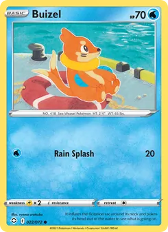 Buizel card from Shining Fates, number 22/72