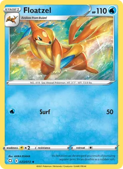 Floatzel card from Shining Fates, number 23/72