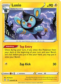 Luxio card from Shining Fates, number 32/72