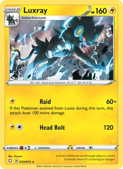 Luxray card from Shining Fates, number 33/72