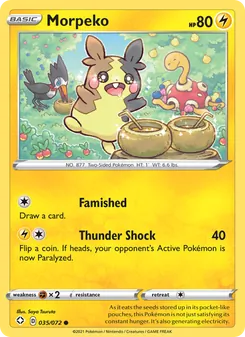 Morpeko card from Shining Fates, number 35/72