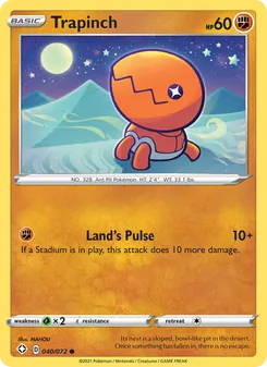 Trapinch card from Shining Fates, number 40/72