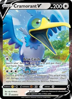 Cramorant V card from Shining Fates, number 54/72