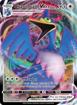 Cramorant VMAX card from Shining Fates, number 55/72