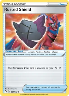 Rusted Shield card from Shining Fates, number 61/72