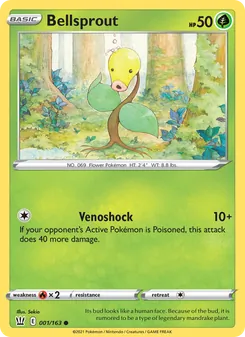 Bellsprout card from Battle Styles, number 1/163