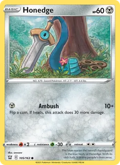 Honedge card from Battle Styles, number 105/163