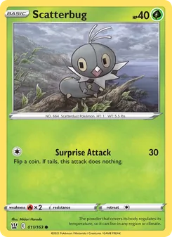 Scatterbug card from Battle Styles, number 11/163