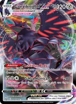 Corviknight VMAX card from Battle Styles, number 110/163