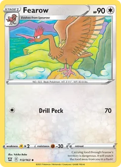 Fearow card from Battle Styles, number 112/163