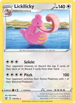 Lickilicky card from Battle Styles, number 114/163