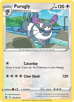 Purugly card from Battle Styles, number 116/163