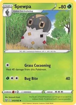 Spewpa card from Battle Styles, number 12/163