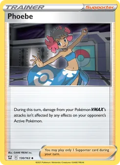 Phoebe card from Battle Styles, number 130/163