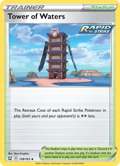 Tower of Waters card from Battle Styles, number 138/163