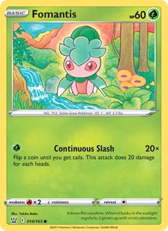Fomantis card from Battle Styles, number 14/163