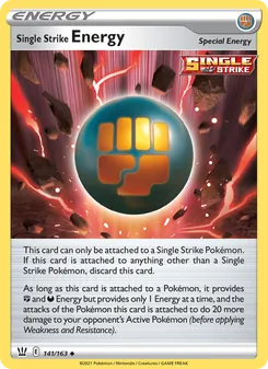 Single Strike Energy card from Battle Styles, number 141/163