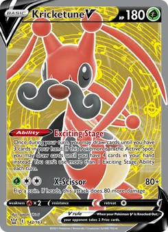 Kricketune V card from Battle Styles, number 142/163