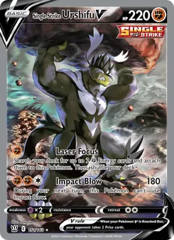 Single Strike Urshifu V card from Battle Styles, number 151/163