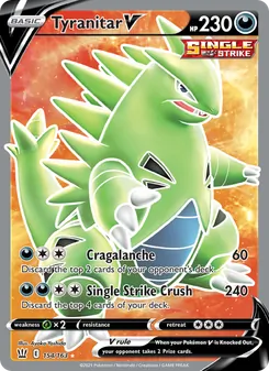 Tyranitar V card from Battle Styles, number 154/163