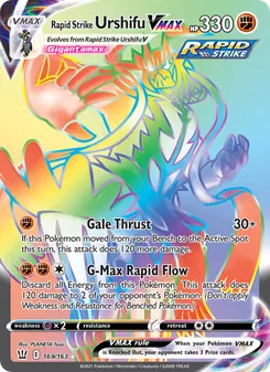 Rapid Strike Urshifu VMAX card from Battle Styles, number 169/163