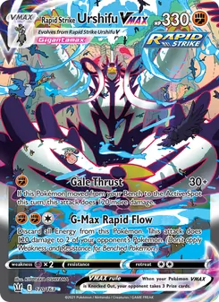 Rapid Strike Urshifu VMAX card from Battle Styles, number 170/163