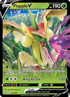 Flapple V card from Battle Styles, number 18/163
