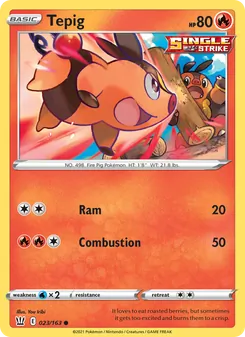Tepig card from Battle Styles, number 23/163