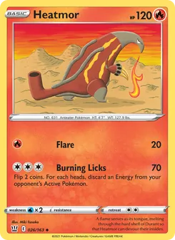 Heatmor card from Battle Styles, number 26/163